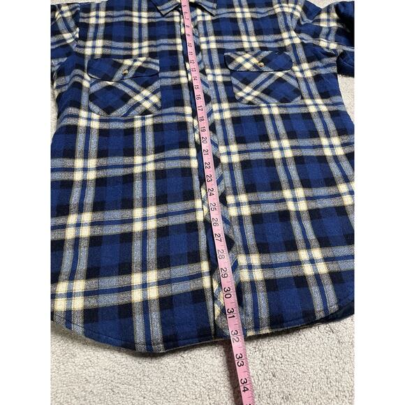 VTG Northwest Territory Flannel Shacket Men's Medium Plaid Navy Blue - Picture 6 of 8